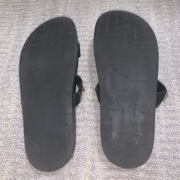 Marc Fisher Black and Gold Sandals - Picture 8 of 8